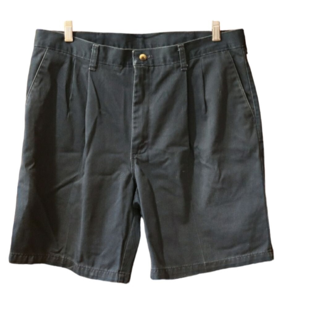 Wrangler Timber Creek Men's Chino Shorts Size 36 Navy Blue Cotton Blend GUC